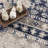 Bindin Oriental Navy Blue Area Rug-426653749