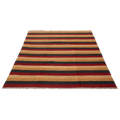 Tapisserie naturelle brun Kilim 8 pi 1 po x 10 pi 4 po