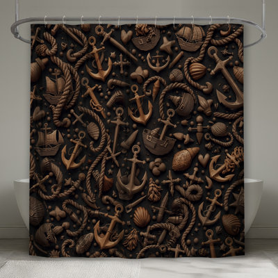 Rideaux de douche Nautical Anchors Ropes