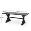 Table de salle à manger d'extérieur, noir mat antique