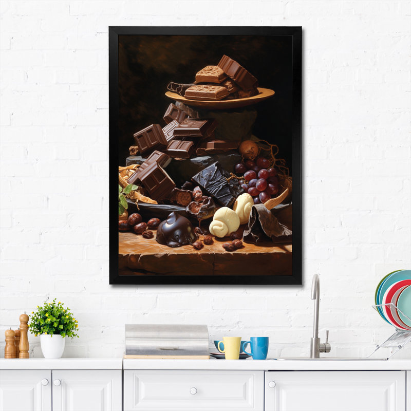 Blanscet Food Chocolate Dreams III, H 44 po x l 34 po x P 1,5 po, Cadre photo noir