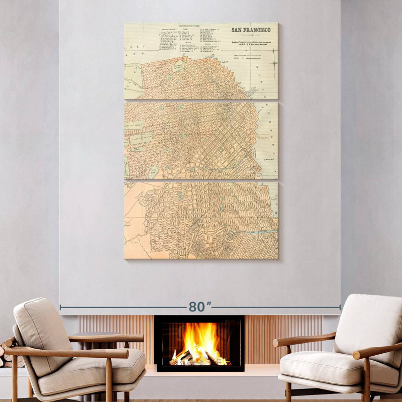 Aliaz San Francisco Map, 74" H x 48" W