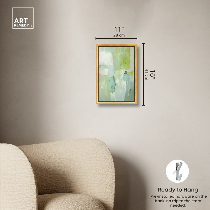 «Ghostly Green II», reproduction d'art sur toile encadrée par Art Remedy, cadre doré, 10 x 15, 16"H x 11"W, Gold Frame