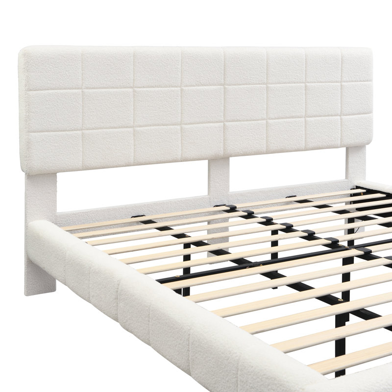 Lit flottant lumineux blanc Boucle King, Très grand lit