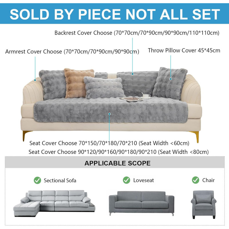 Alayaa Outdoor Patio Sofa Cover, Light Grey