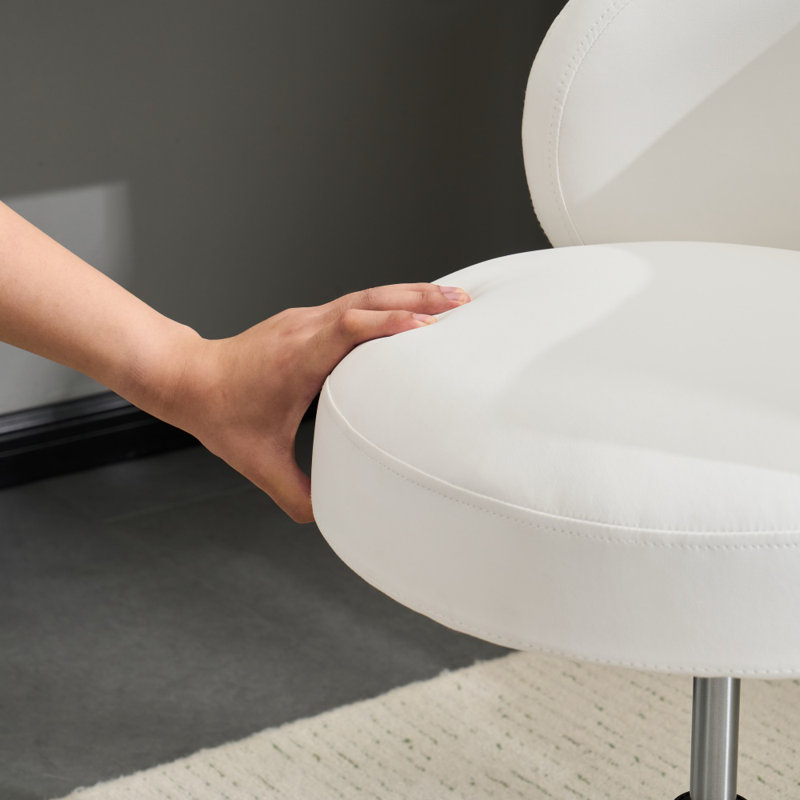Chaise de bureau Pu Modern, Blanc / Brun