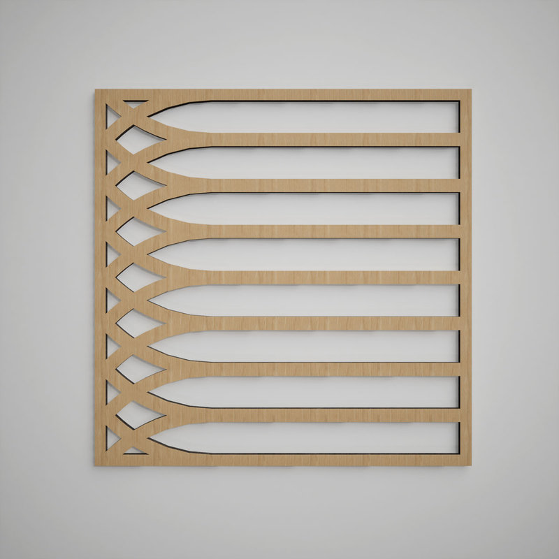 Panneaux muraux décoratifs en bois Cedar Park, grand, l 23 3/8 po x H 23 3/8 po x T 3/8 po, chêne blanc