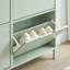 Range-chaussures avec 4 tiroirs rabattables, étagère à chaussures étroite et mince, rangement pour chaussures, entrée, couloir, vert-31741700