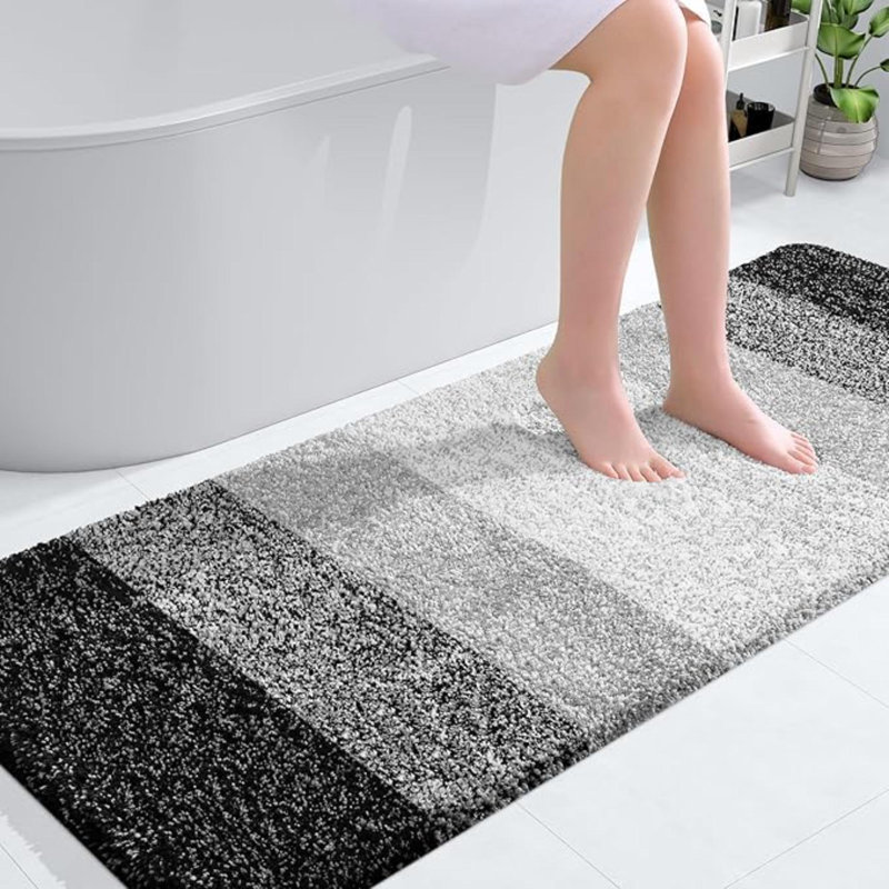 Tapis de salle de bain, tapis de bain en microfibre absorbante très douce, envers en caoutchouc, tapis de bain à séchage rapide et lavables pour le plancher de la salle de bain, la baignoire, la douche et les accessoires de décoration intérieure