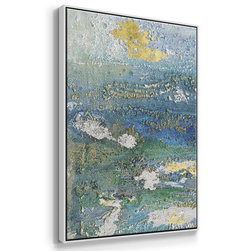 Sparkling Sea I - Toile encadrée multi-pièces, Blanc, H 24 po x l 48 po x P 2 po