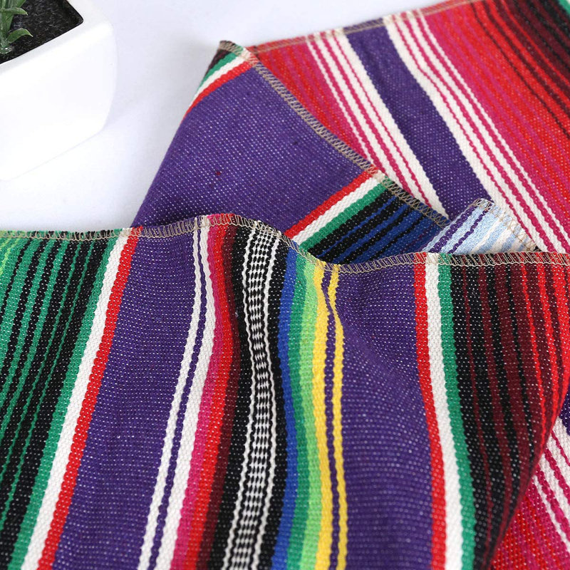 Ensemble de 4 chemins de table en coton mexicain Serape