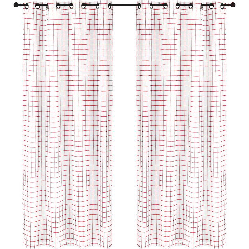 Sheer Single Curtain Panel, Navy