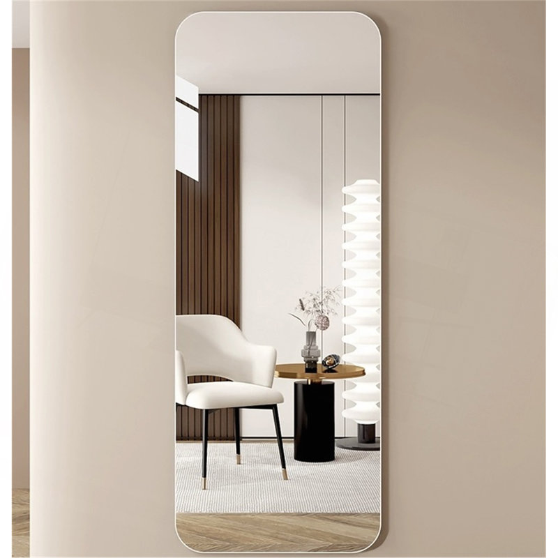 60"X 15" Inch Full Body Round Corner Mirror For Living Room Bedroom Cloakroom Wall Hanging With Hanging Hole High Quality 5Mm Silver Mirror  Explosion-Proof Glass