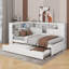 Lit de jour simple en bois avec tablettes, USB et lit gigogne-1727193486