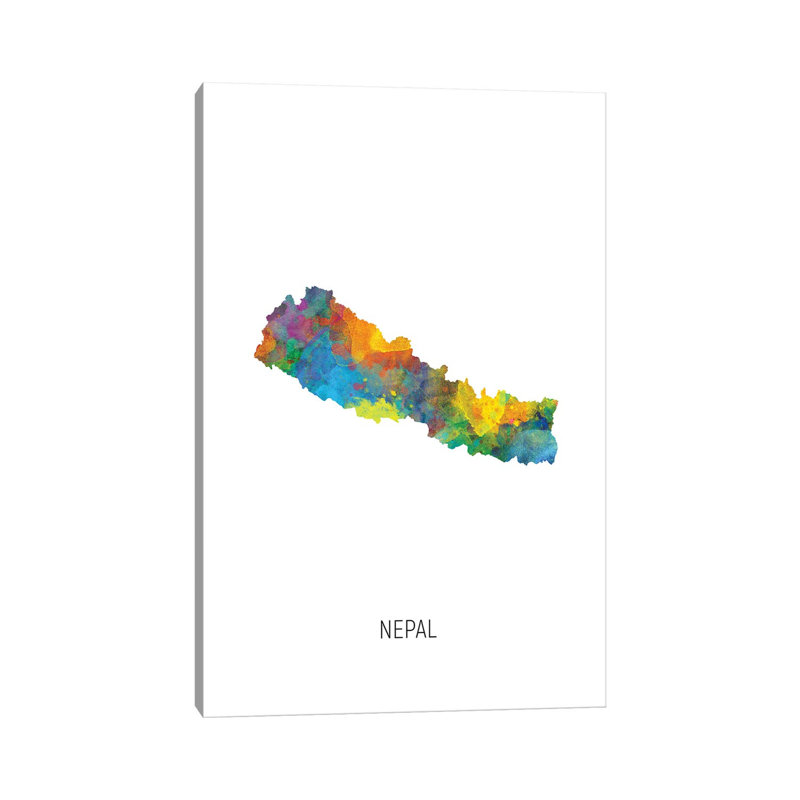 MTO3059-Carte du Népal, H 18 po x l 12 po x 1,5 po