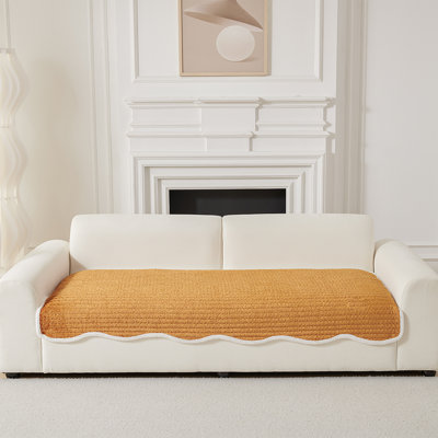 Special-Shaped Slipcover With Elegant Faux Fur Edging – Washable, Non-Slip Sofa And Furniture Cover For Pets