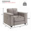 Fauteuil d'appoint surdimensionné avec accoudoirs larges-1508656371