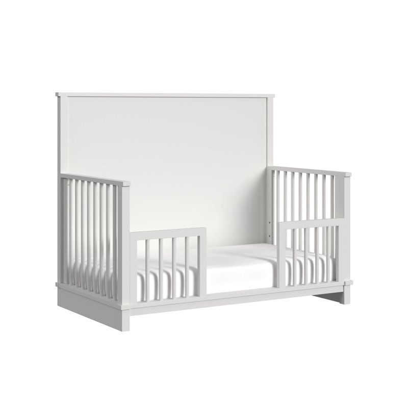 Lit de bébé avec barrière de sécurité Cassian, Blanc