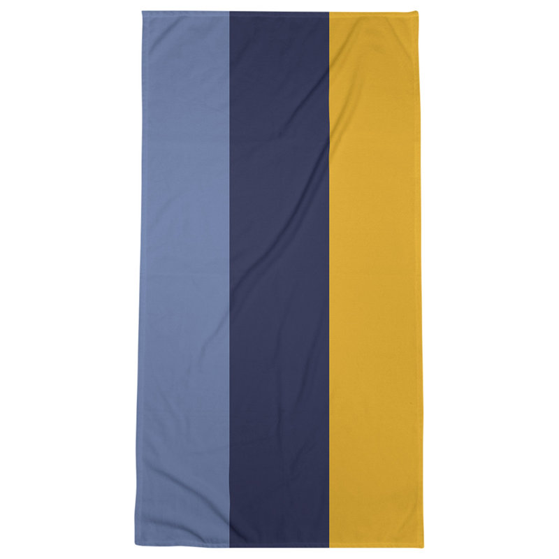 Cotton Blend Lightweight Beach Towel, Blue/Navy/Yellow