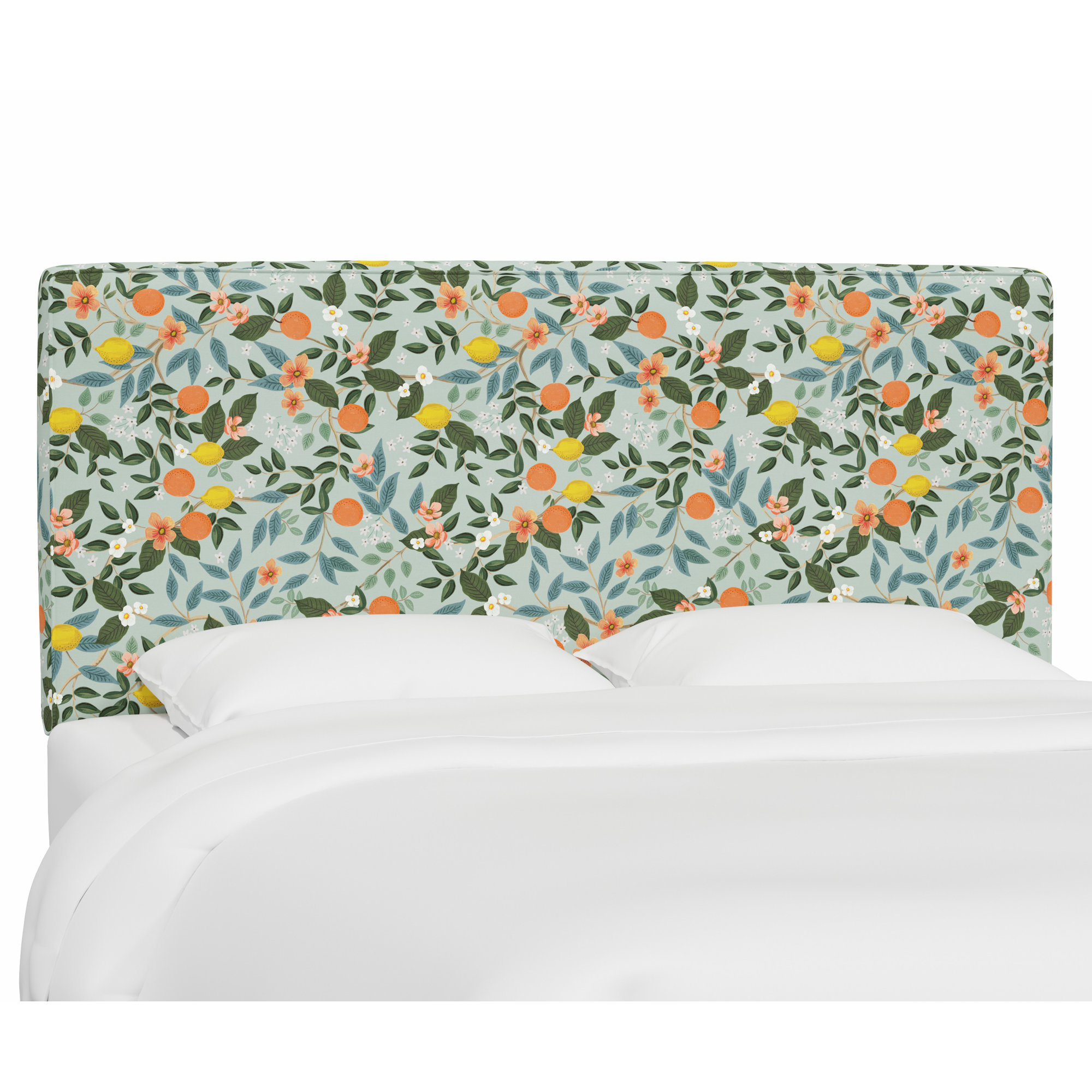 Elly Headboard, Rpc Citrus Grove Mint Linen, Queen