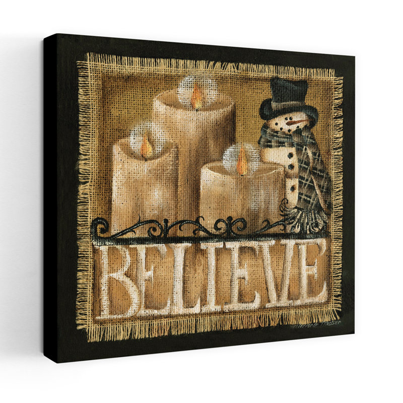 Believe Snowman, art contemporain des Fêtes, H 24 po x l 24 po