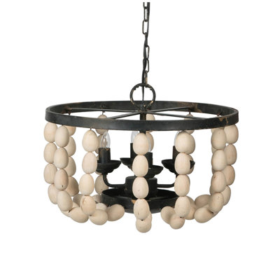 Lustre en bois à 4 lumières, luminaire suspendu avec chaîne réglable pour le vestibule de la salle à manger de la cuisine, ampoule non incluse