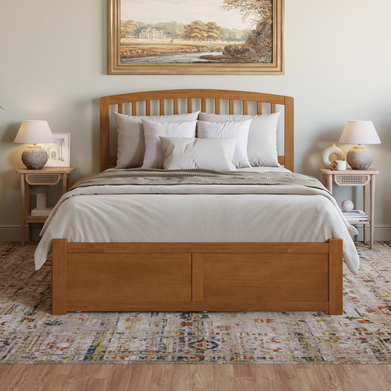 Richmond Solid Wood Platform Bed with Panel Footboard and Storage Drawers, Queen