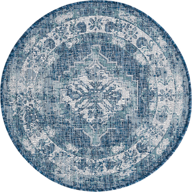 Outdoor Nile Area Rug Tidal Color, Round 7'10"