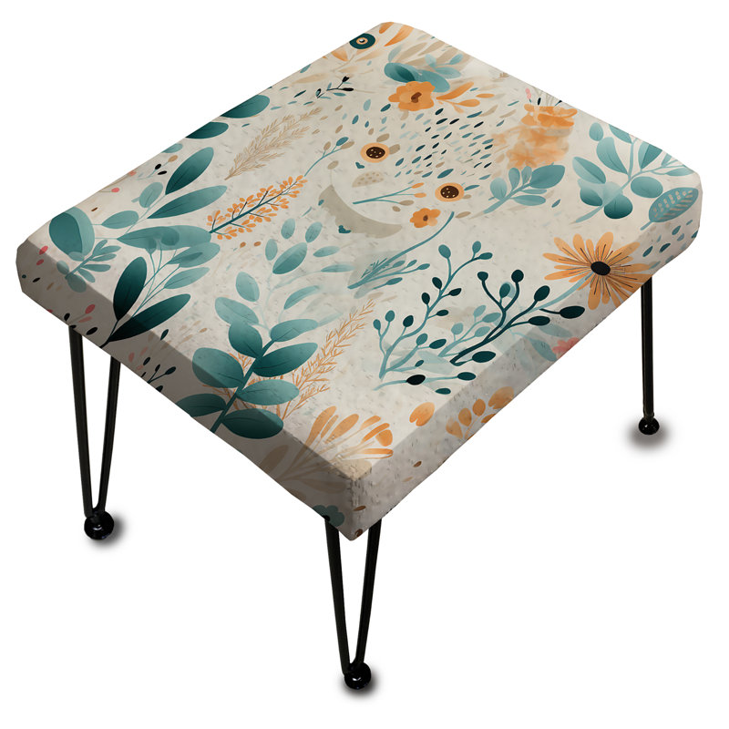 Watercolor Playfulness Botanical - Repose-pieds rectangulaire botanique