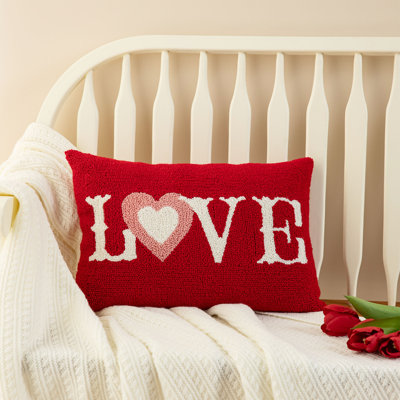 18"L Valentine's Hooked LOVE Pillow