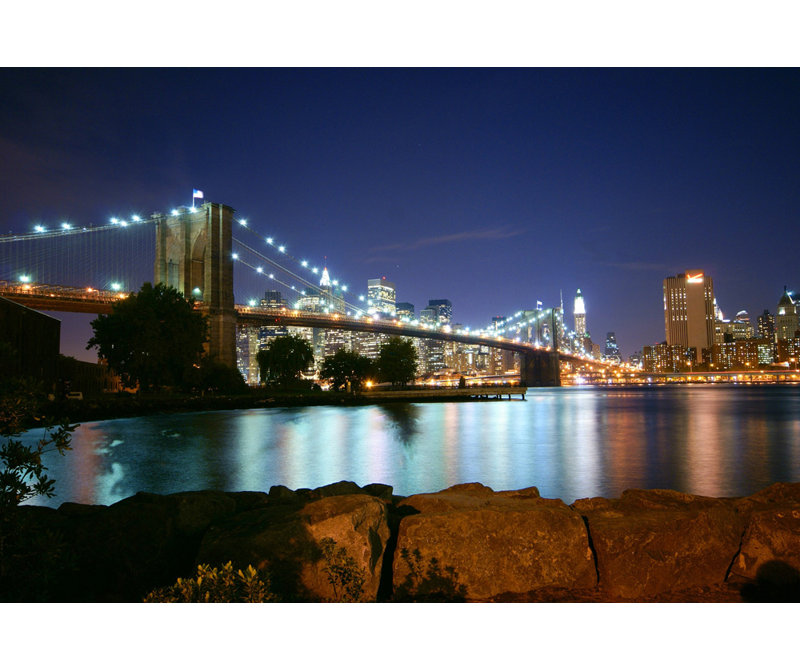 Pont de Brooklyn à New York, H 16 po x l 24 po