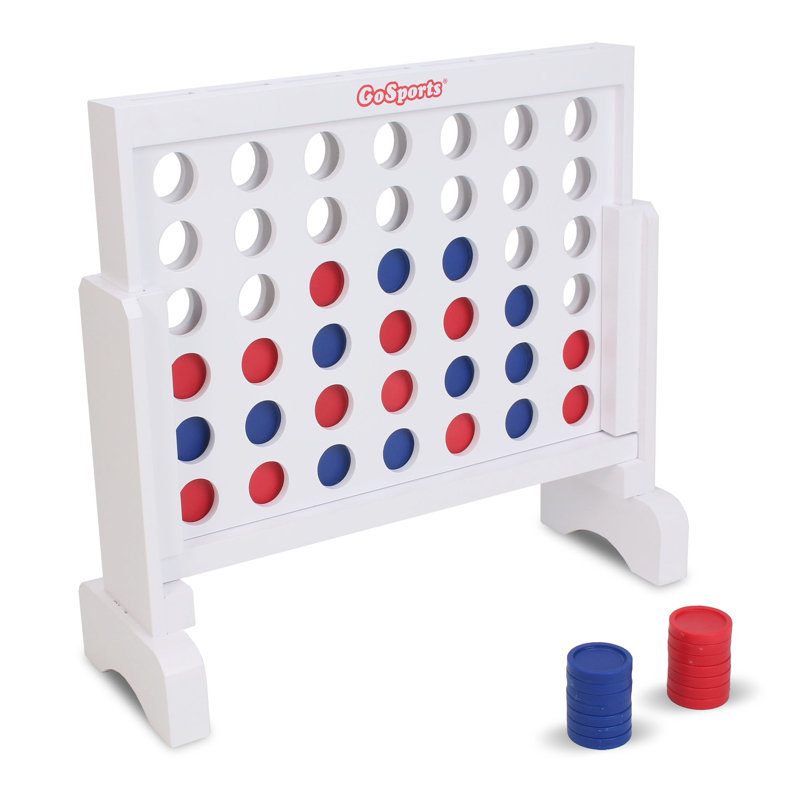 1ft Four-in-a-Row Game with Carrying Case, White