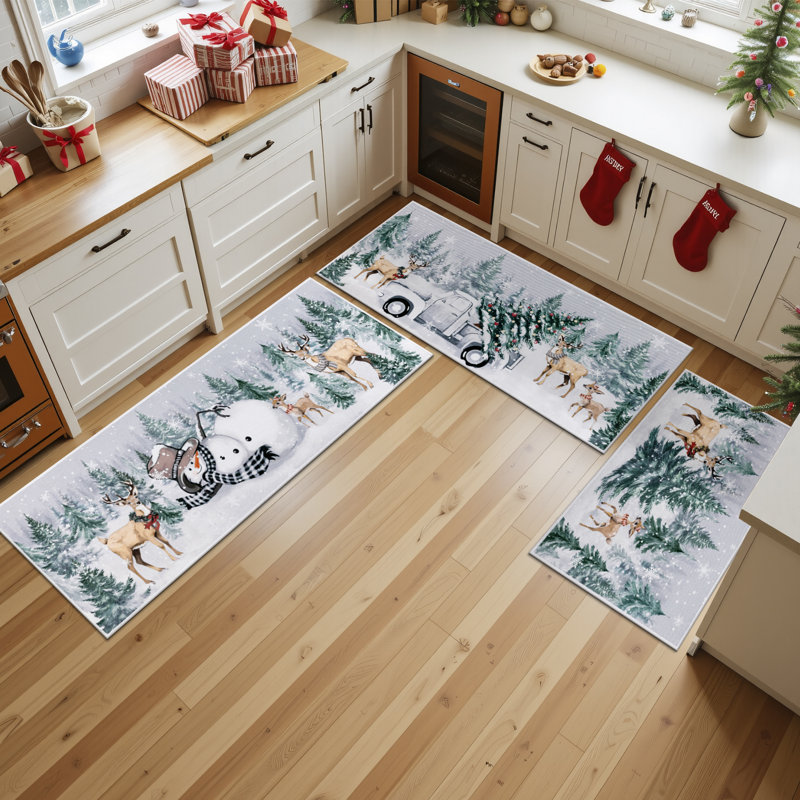 Ensemble de tapis de cuisine de Noël