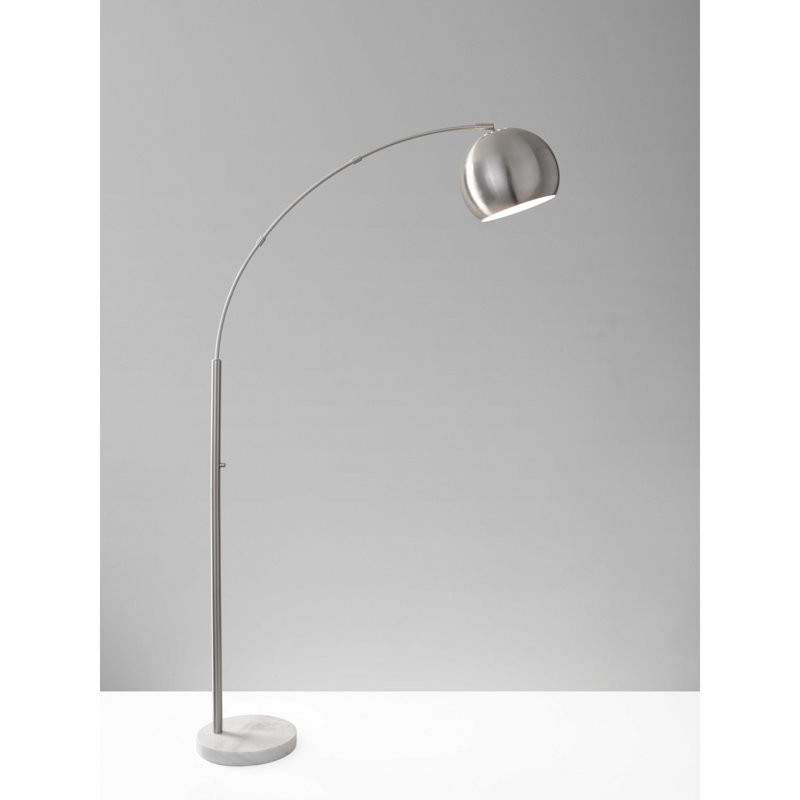 Lampe sur pied arquée 78 po Pollan, Acier brossé