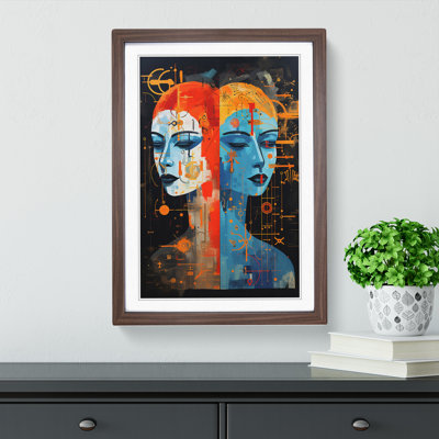 Gemini Zodiac Modern - Framed Print