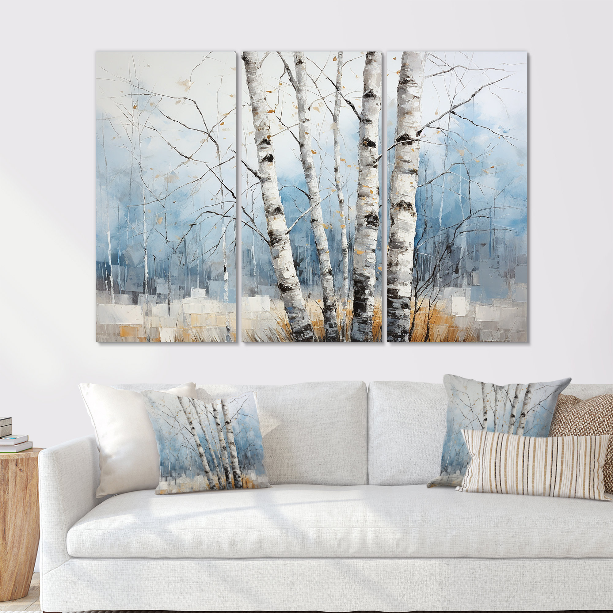 Millwood Pines White Birch Trees Forest Winter Scenery III - Tree Birch