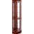 Lighted 6-shelf Curio Cabinet With Adjustable Glass Shelves And Mirror Back In Fashionable Cherry Sideways Mirrored-1130489706