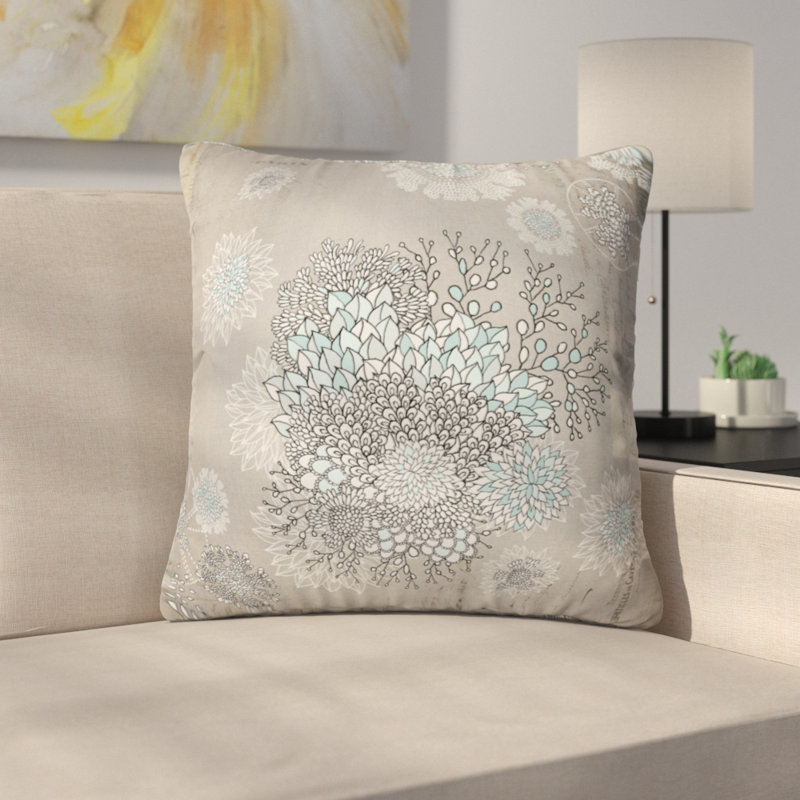 Square Floral Throw Pillow, 20" x 20"