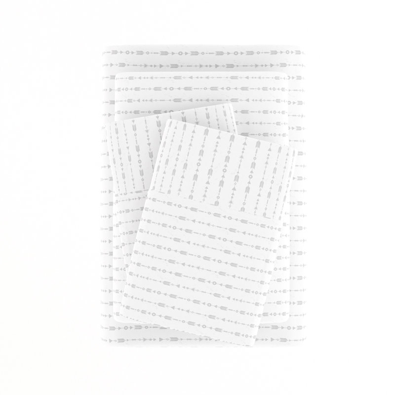 Sage Arrow Print Twin Microfiber Sheet Set