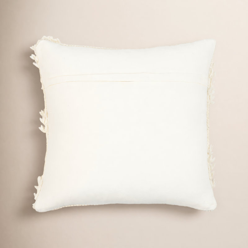Emberly Ruffled Cotton Reversible Throw Pillow, 20" x 20", No Fill