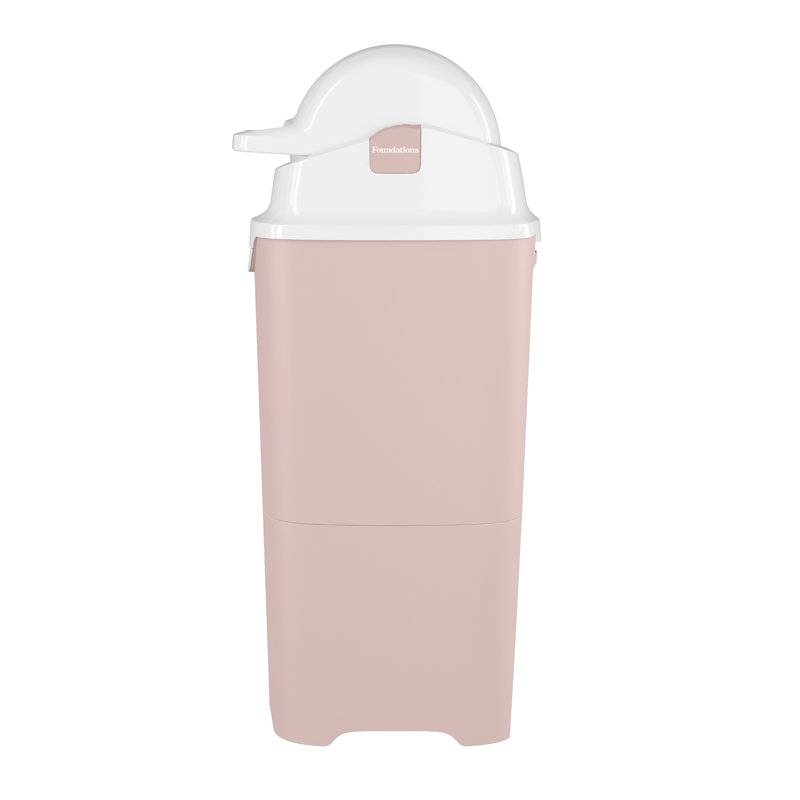 Foundations Tall Diaper Pail, Pink, 33" H x 15" W x 11" D