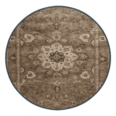 Machine Washable Persian Brown Area Rug