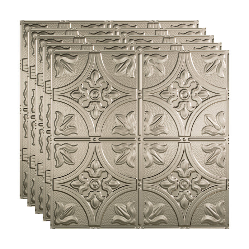 Panneau décoratif décoratif en vinyle 2 pi x 2 pi FASÄDE style traditionnel / motif 2, Nickel brossé