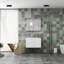 Ce meuble-lavabo mural blanc brillant de 32 pouces avec tiroirs doubles et lavabo à fermeture en douceur crée un espace de salle de bain moderne et minimaliste!-740977355-740977354