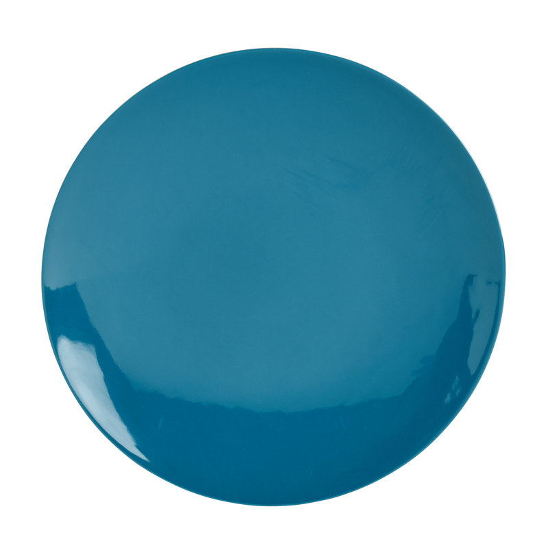 Peacock Blue and Light Green Melamine Dinnerware Set, Service for 4