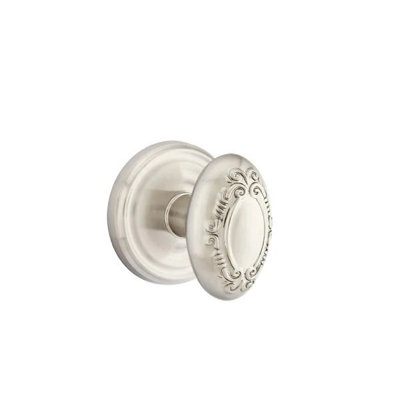Ensemble de mortaise intérieure Emtek avec rosette régulière et bouton Victoria (LH)