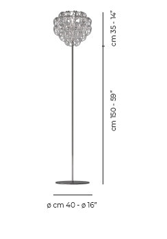 Giogali Floor Lamp Crystal Amber Matt Bronze 1 E26 Ul 1, Glossy Chrome, Crystal Transparent