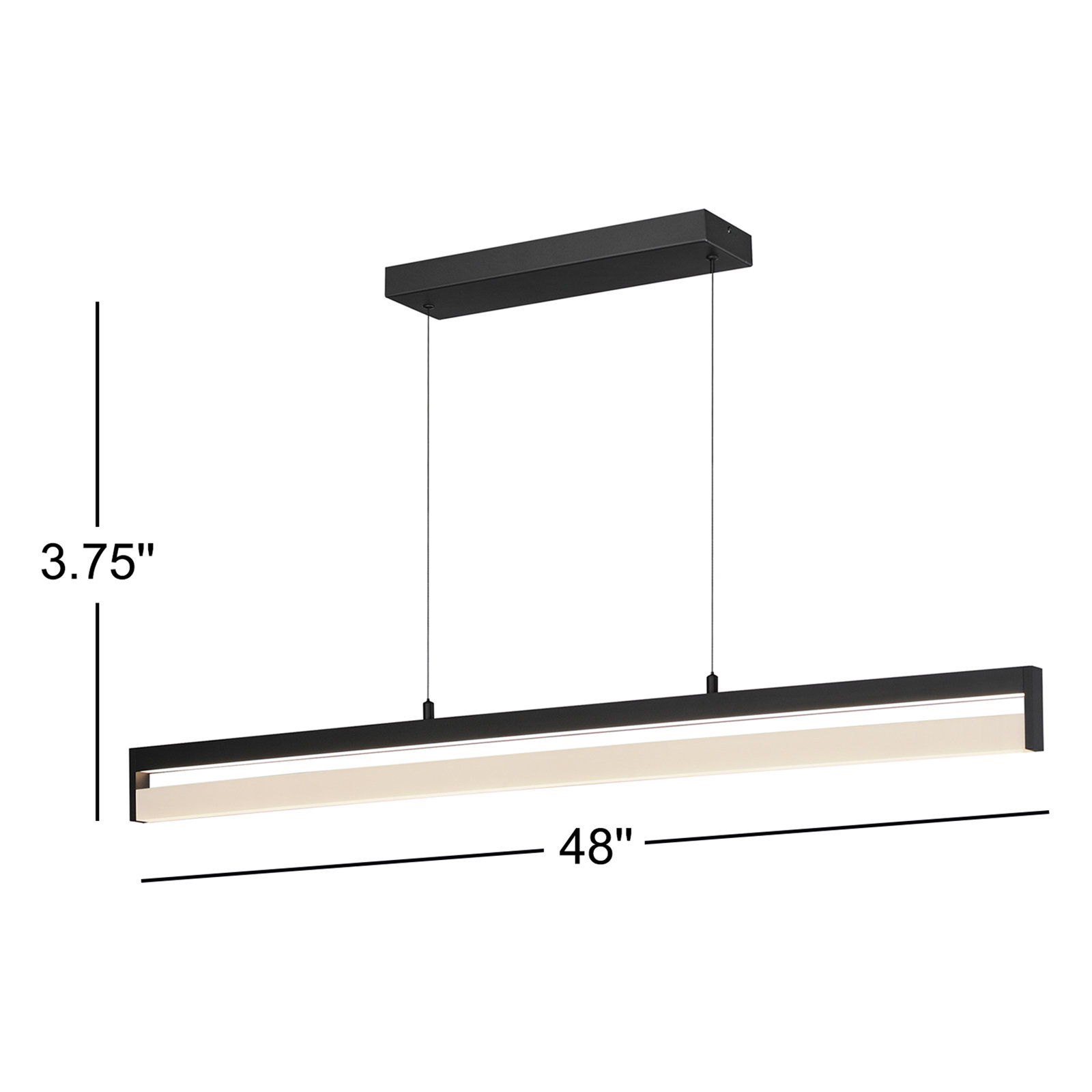 Alessandrini Single Light Acrylic Dimmable LED Pendant, 3.75" H x 48" W x 1.25" D
