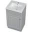 Meuble-lavabo de 18 po avec lavabo, gris - Porte de finition en céramique facile d'entretien pour une atmosphère tranquille-795518423