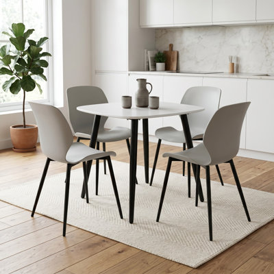 Westhope 5-Piece Dining Set, Square Table & Four Plastic Chairs